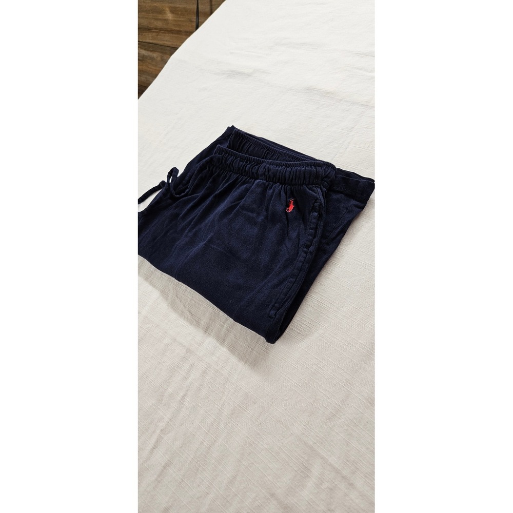 Polo Ralph Lauren Mens Navy Blue Sleep Shorts Pajama Bottoms Size Medium Pony
